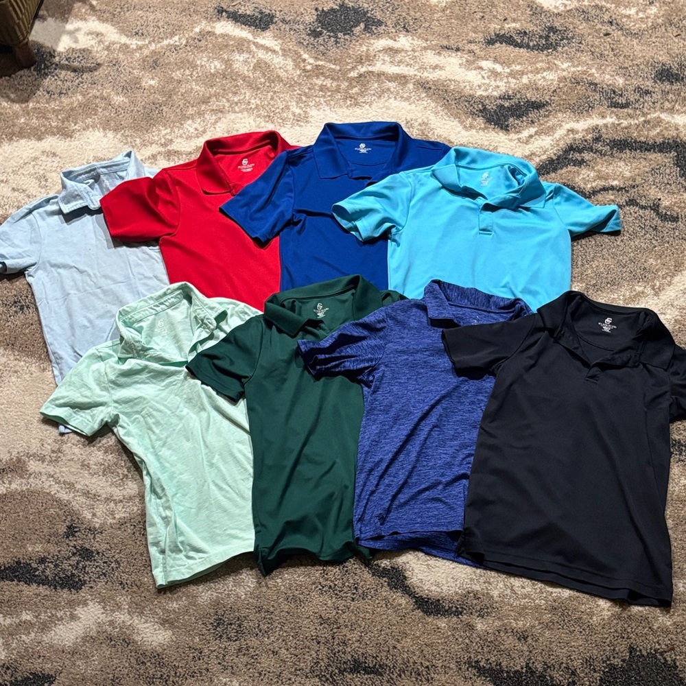 Class Club Kids Polo Shirt Set - Red, Blue, Green, Black